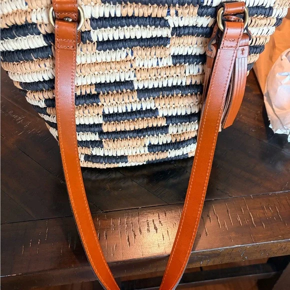 Patricia Nash Black and Tan Striped Tote - Picture 7 of 9